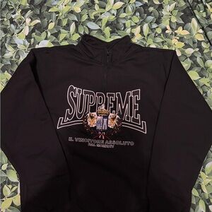 Black Supreme Quarter-Zipper Sweatshirt